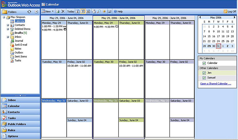 View multiple calendars in day, week and month format.
