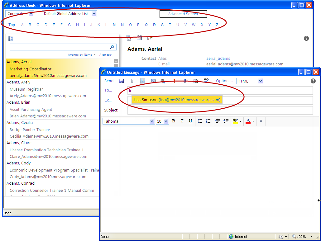 Users will love Messageware Plus Pack's intuitive addressing which includes a Rolodex style address book, and Type-ahead, which save time searching through contact lists.