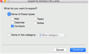 Export Contacts from Outlook for Mac