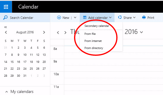 Adding Holiday Calendars to Outlook on the Web