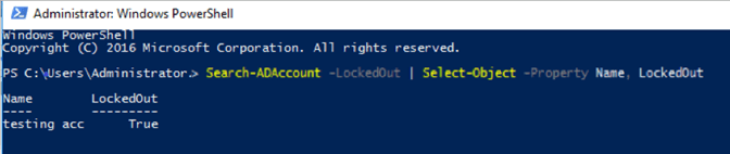 checking account lockout status in PowerShell