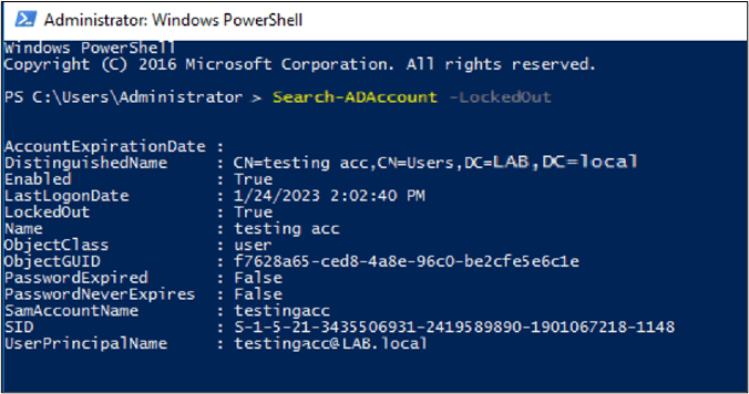 Viewing AD lockouts using PowerShell